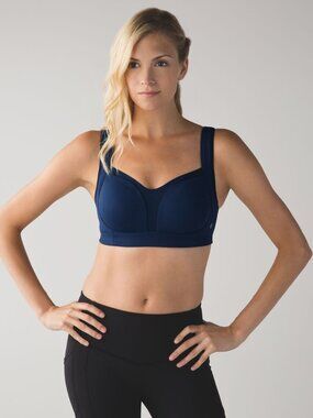 Genuine Lululemon Ta Ta Tamer II Bra Heathered Blue Size 36C